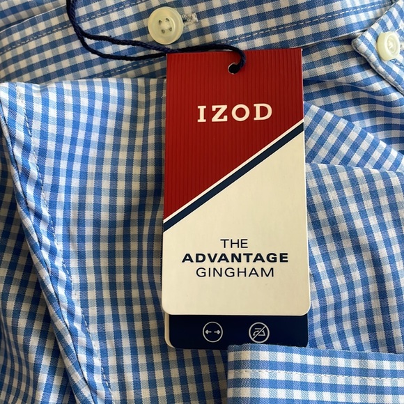 Izod button down shirt, long sleeve, square pattern. - Picture 5 of 5